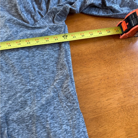 RBX Womens Loose Fit Heathered Gray Scuba Hooded Workout Top w Thumbholes Sz 2X - Picture 8 of 10